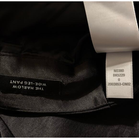 Madewell Women’s 0 Harlow Wide Leg Pant Black Satin High Rise Trouser - Picture 9 of 16